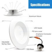 MingBright 6 Pack 6-inch Retrofit LED Recessed Lighting, Recessed Down Lighting, Dimmable Lighting, 3000K Warm White