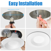 MingBright 6 Pack 6-inch Retrofit LED Recessed Lighting, Recessed Down Lighting, Dimmable Lighting, Baffle Trim, 5CCT White Recessed Lamp