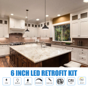 MingBright 6 Pack 6-inch Retrofit LED Recessed Lighting, Recessed Down Lighting, Dimmable Lighting, Baffle Trim, 5CCT White Recessed Lamp