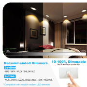 MingBright 6 Pack 6-inch Retrofit LED Recessed Lighting, Recessed Down Lighting, Dimmable Lighting, Baffle Trim, 5CCT White Recessed Lamp