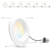 MingBright 6 Pack 6-inch Retrofit LED Recessed Lighting, Recessed Down Lighting, Dimmable Lighting, Baffle Trim, 5CCT White Recessed Lamp
