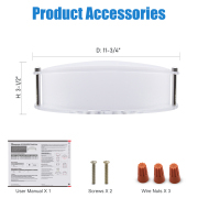 MingBright 12 inch Flush Mount LED Ceiling Light Fixture, 3 Color Temperatures, cETL Certified for Kitchen, Hallway, Bedroom, Laundry