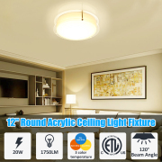 MingBright 12 inch Flush Mount LED Ceiling Light Fixture, 3 Color Temperatures, cETL Certified for Kitchen, Hallway, Bedroom, Laundry