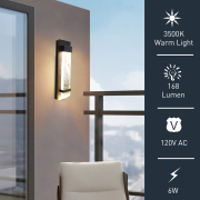 Wall Lantern 4.7-in W 1 -Light Matte Black Integrated LED Wall Sconce