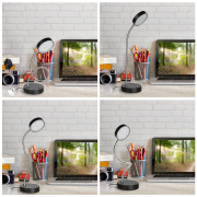 19.25 in. Black LED Desk Lamp With Lamp Base Toggle Switch, 360° Flexible Gooseneck