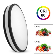 13 in. Matte Black Adjustable CCT Integrated LED Flush Mount 3000K/4000K/5000K Light Fixture