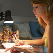 5.5-in Adjustable Black Clip Desk Lamp with Metal Shade, Mini LED Desk Lamp With Rocker Switch behind the lamp