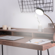 19.25-in Adjustable Black Clip Desk Lamp with Metal Shade, LED Clamp Desk Light With Inline Push Button Lamp Switch