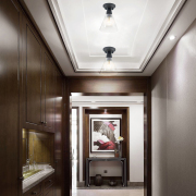 6.5 in. Oil Rubbed Bronze Semi Flush Mount with Clear Glass Shade Ceiling Light Fixture (2-A19 Bulbs Included)-2 Pack
