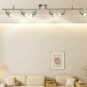 44.5 in. 6-Light Brushed Nickle Integrated LED Hardwired Fix Track Lighting with Cylinder Head and Gu10-Bulb