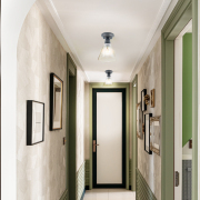 6.5 in. Oil Rubbed Bronze Semi Flush Mount with Clear Glass Shade Ceiling Light Fixture (2-A19 Bulbs Included)-2 Pack