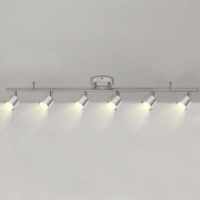 44.5 in. 6-Light Brushed Nickle Integrated LED Hardwired Fix Track Lighting with Cylinder Head and Gu10-Bulb