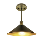 11.75 in. Black Semi Flush Mount with Replaceable Bulb (1 x E26 Bulb Included)
