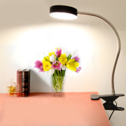 19.25-in Adjustable Black Clip Desk Lamp with Metal Shade, LED Clamp Desk Light With Inline Push Button Lamp Switch
