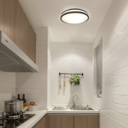 13 in. Matte Black Adjustable CCT Integrated LED Flush Mount 3000K/4000K/5000K Light Fixture