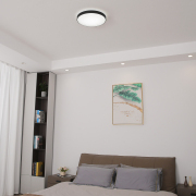 Flush Mount Light 15.6-in Matte Black Indoor 1 -Light LED Multicolor Flush Mount Light Plastic Shade