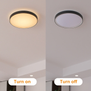 Flush Mount Light 15.6-in Matte Black Indoor 1 -Light LED Multicolor Flush Mount Light Plastic Shade