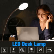 19.25-in Adjustable Black Clip Desk Lamp with Metal Shade, LED Clamp Desk Light With Inline Push Button Lamp Switch