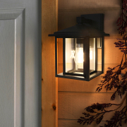 Wall Lantern 1 -Light 11-in H Matte Black Hardwired Outdoor Wall Light