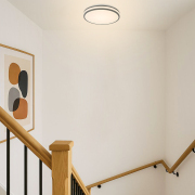 Ceiling Light 13.38-in Black Indoor 1 -Light LED Flush Mount Light Plastic Shade Motion Sensor and Remote Control Included