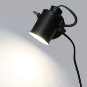 5.5 in. Black LED 360° Rotating Wall Mount Desk Lamp with Inline Rotary Lamp Cord Switch