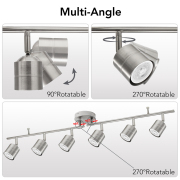 44.5 in. 6-Light Brushed Nickle Integrated LED Hardwired Fix Track Lighting with Cylinder Head and Gu10-Bulb