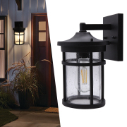 Wall Lantern 8-in W 1 -Light Matte Black Wall Sconce