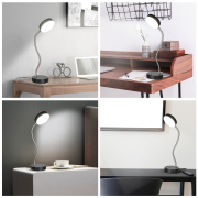 19.25 in. Black LED Desk Lamp With Lamp Base Toggle Switch, 360° Flexible Gooseneck
