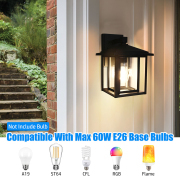 Wall Lantern 1 -Light 11-in H Matte Black Hardwired Outdoor Wall Light