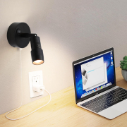 LED Reading Light 4-in W 1 -Light Matte Black Integrated LED Wall Sconce