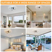 Flush Mount 20.87-in Matte black Indoor 1 -Light LED Multicolor Semi-flush Mount Light with Acrylic Shade