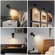 LED Reading Light 4-in W 1 -Light Matte Black Integrated LED Wall Sconce
