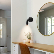 LED Reading Light 4-in W 1 -Light Matte Black Integrated LED Wall Sconce