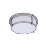Flush Mount Light 13-in Brushed Nickel Indoor 1 -Light LED Flush Mount Light Plastic Shade