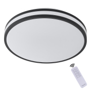 Ceiling Light 13.38-in Black Indoor 1 -Light LED Flush Mount Light Plastic Shade Motion Sensor and Remote Control Included