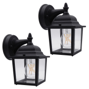 Wall Lantern 2 -Pack 2 -Light 8.4-in H Matte Black Hardwired Outdoor Wall Light