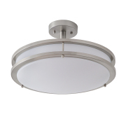 Flush Mount Ceiling Light Brushed Nickel Indoor 1 -Light LED Semi-flush Mount Light Plastic Shade