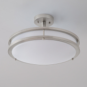 Flush Mount Ceiling Light Brushed Nickel Indoor 1 -Light LED Semi-flush Mount Light Plastic Shade