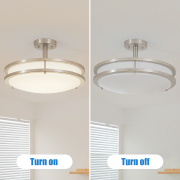 Flush Mount Ceiling Light Brushed Nickel Indoor 1 -Light LED Semi-flush Mount Light Plastic Shade