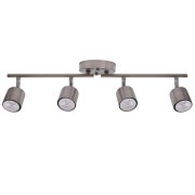 Track Kit 26.25-in 4 -Light Nickel dimmable GU10 pin base Modern/contemporary Flexible Track Lighting Kit with Round Brushed Nickel Pivoting Heads