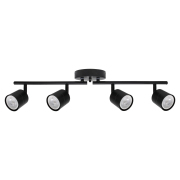 4-Light Matte Black Track Lighting Kit, 3000K Warm White, GU10 Bulbs Included, 10-100% Dimmable, ETL Certified