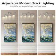 Track Kit 26.25-in 4-Light Nickel Dimmable GU10 Modern Flexible Track Lighting Kit, Round Brushed Nickel Adjustable Heads