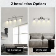 Track Kit 26.25-in 4-Light Nickel Dimmable GU10 Modern Flexible Track Lighting Kit, Round Brushed Nickel Adjustable Heads