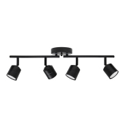 4-Light Matte Black Track Lighting Kit, 3000K Warm White, GU10 Bulbs Included, 10-100% Dimmable, ETL Certified