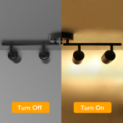 4-Light Matte Black Track Lighting Kit, 3000K Warm White, GU10 Bulbs Included, 10-100% Dimmable, ETL Certified