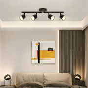 4-Light Matte Black Track Lighting Kit, 3000K Warm White, GU10 Bulbs Included, 10-100% Dimmable, ETL Certified