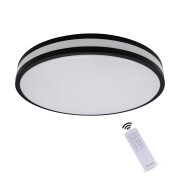 Ceiling Light 13.38-in Black Indoor 1 -Light LED Flush Mount Light Plastic Shade Motion Sensor and Remote Control Included