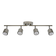 Track Kit 26.25-in 4-Light Nickel Dimmable GU10 Modern Flexible Track Lighting Kit, Round Brushed Nickel Adjustable Heads