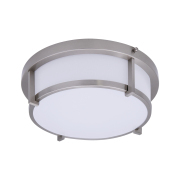 Flush Mount Light 13-in Brushed Nickel Indoor 1 -Light LED Flush Mount Light Plastic Shade