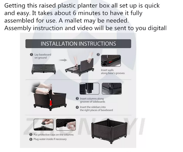 Elevated Plastic Raised Garden Bed Planter Kit for Flower Vegetable Grow